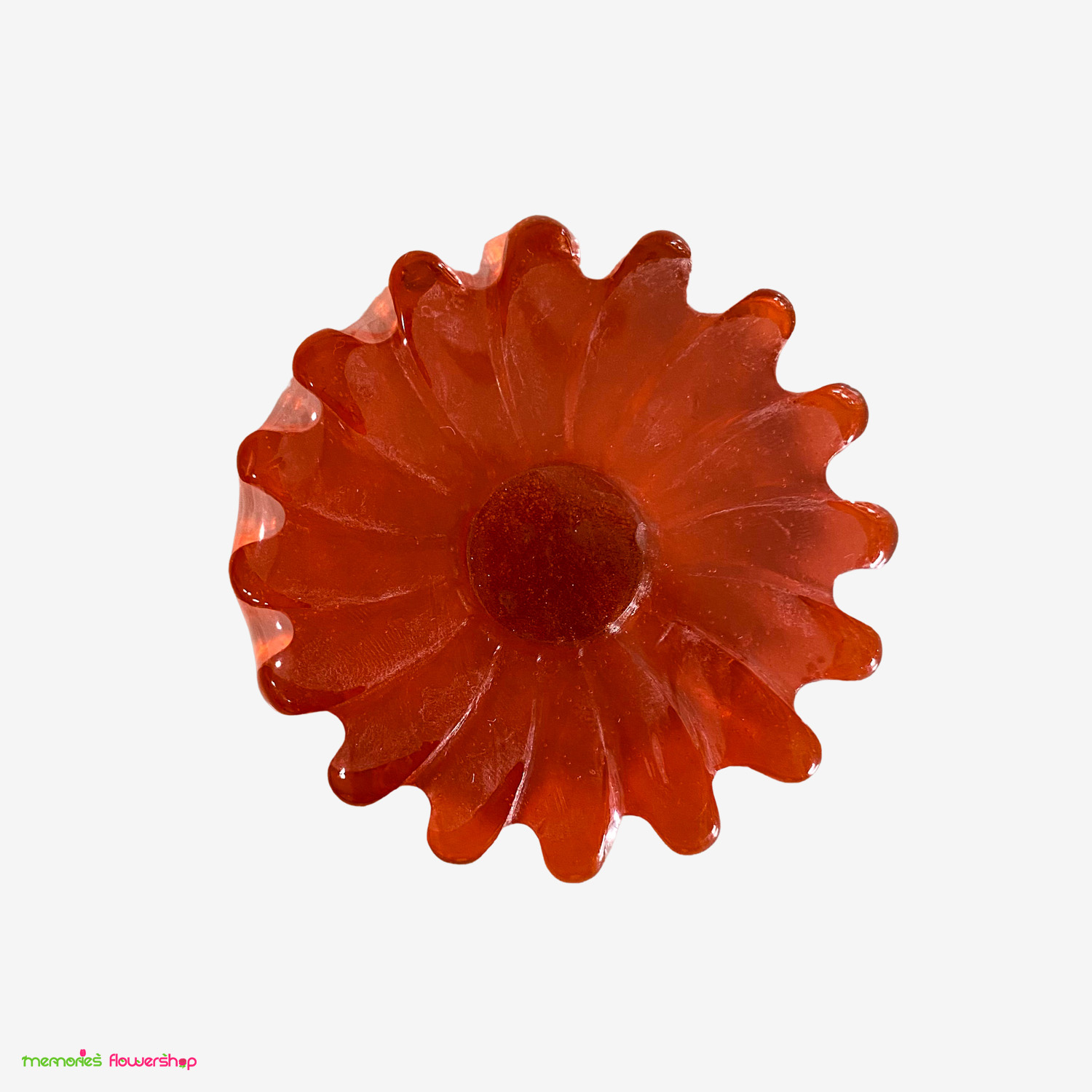 Hermoso jabón con forma de flor roja – visto desde arriba Hermoso jabón con forma de flor roja – visto desde arriba