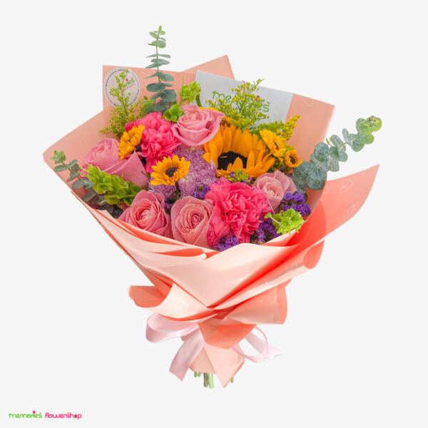Ramo "Primavera en Mi Corazón" – Ramo primaveral mediano con flores frescas de Ecuador